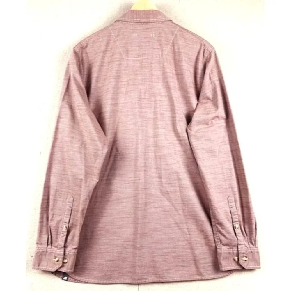 The North Face‎ Men's XL Long-Sleeve Button-Up Shirt Red Heather Chest Pockets